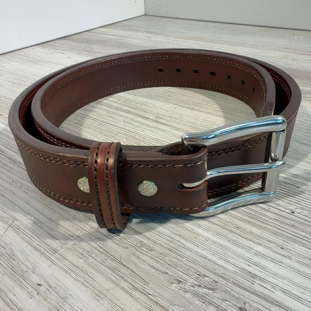 Dm Bullard Western Leather Belt Brown Sz 40